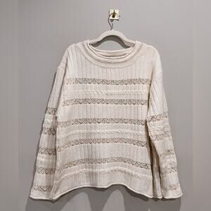 Zara Crochet and Lace Oversized Sweater Medium EUC